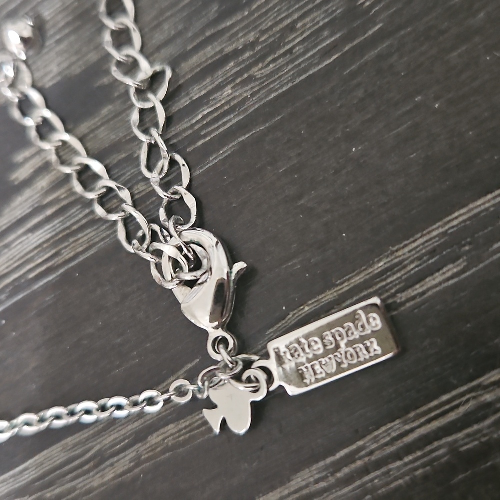 Kate Spade Long Silver Necklace with Crystal Accents - Picture 3 of 6